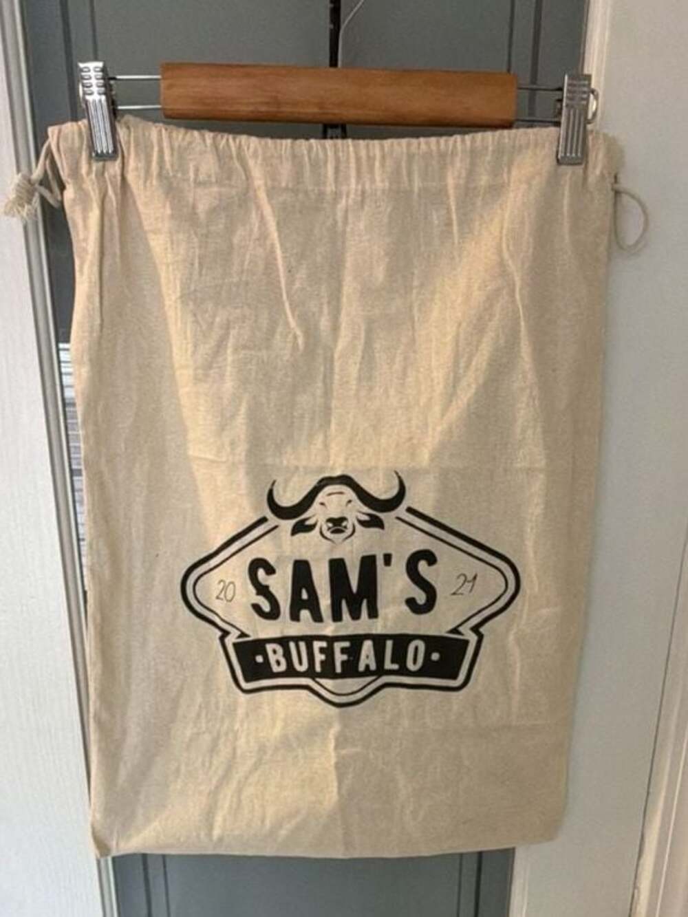 Sam's Buffalo 2021 Cloth Drawstring Bag Burlap Sack